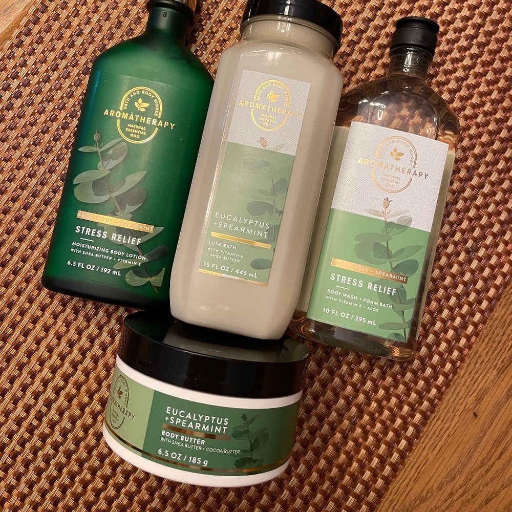 Bath Body Works Stress Relief Aromatherapy Eucalyptus Spearmint SET-NEW